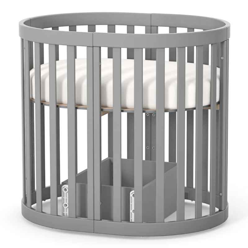 Oválná postýlka Mikko Gekko Kids 90×70 cm. Grafitová.